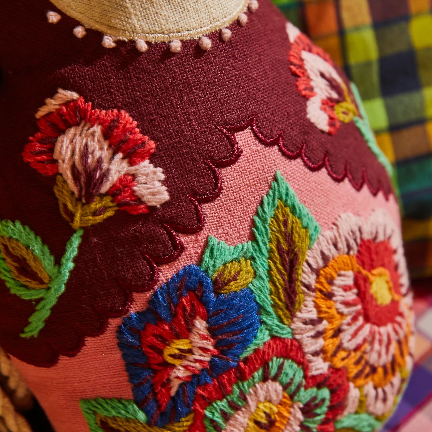 Sage x Clare Milena Embroidered Cushion