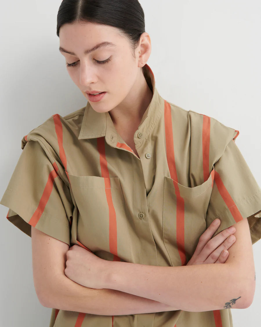 Kowtow Balance Dress - Nasturtium Stripe