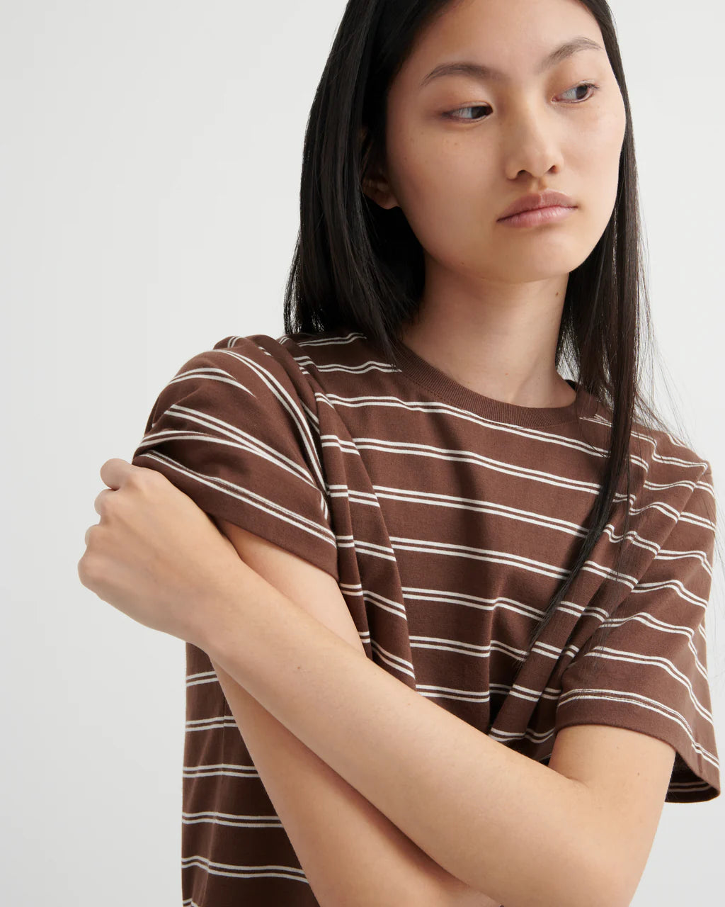Kowtow Classic Tee - Brown Stripe