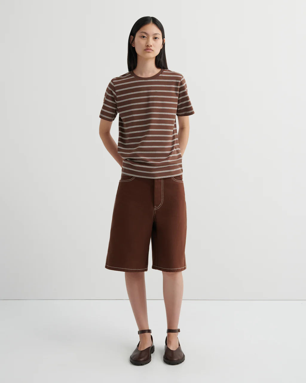 Kowtow Classic Tee - Brown Stripe