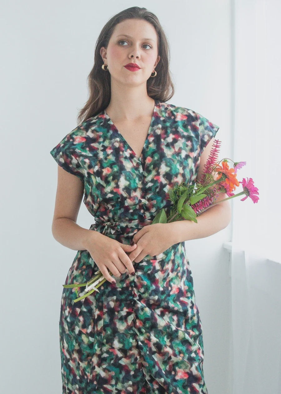 Dalston Nicolette Dress - Teal Print