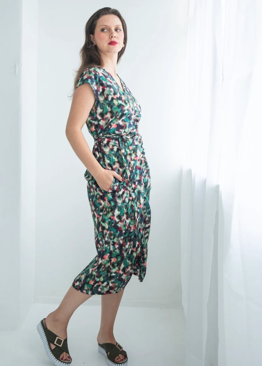 Dalston Nicolette Dress - Teal Print