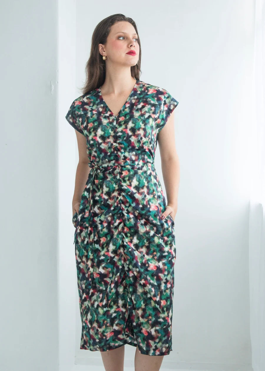 Dalston Nicolette Dress - Teal Print