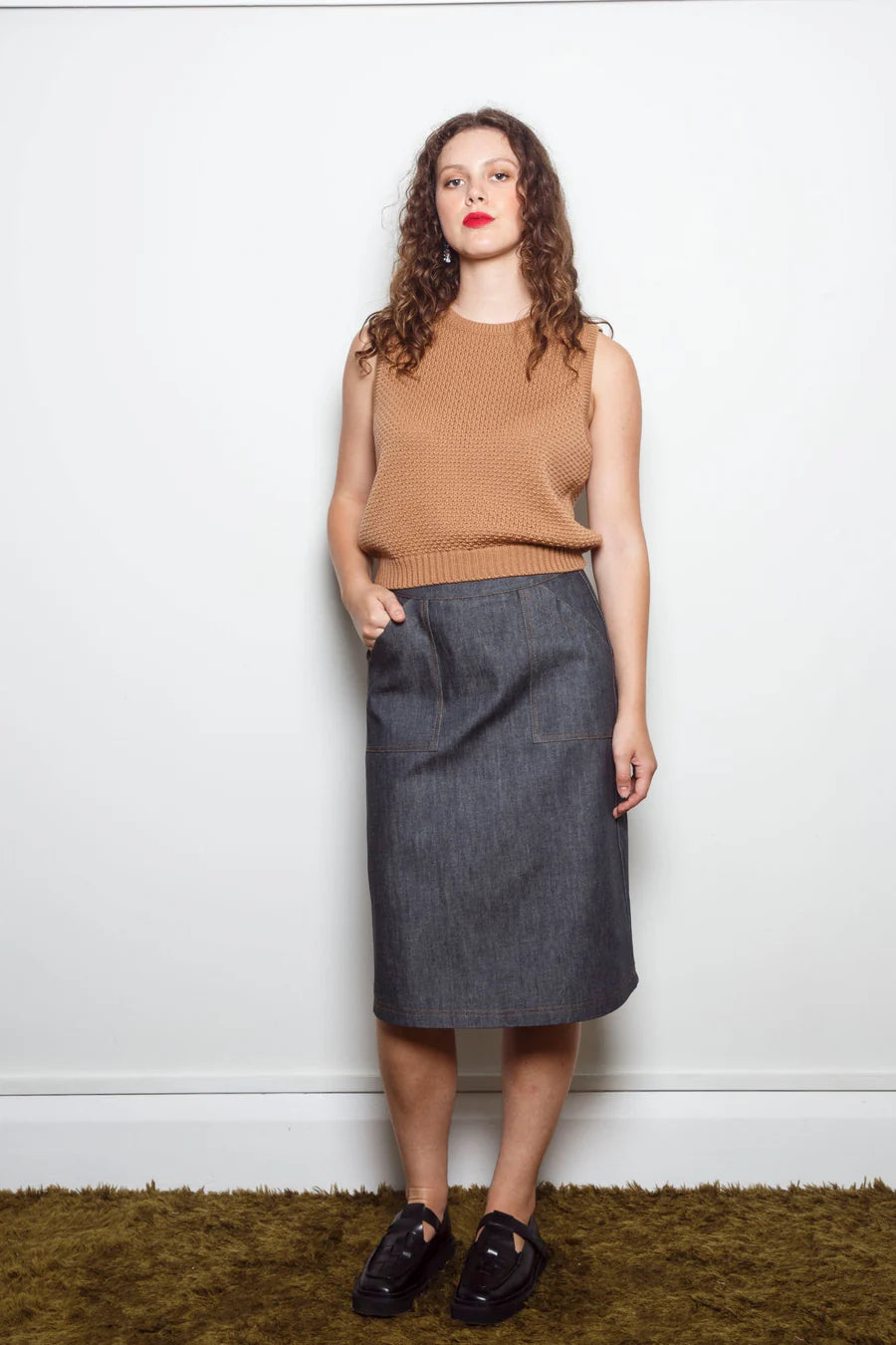 Dalston Sara Skirt - Washed Black Denim