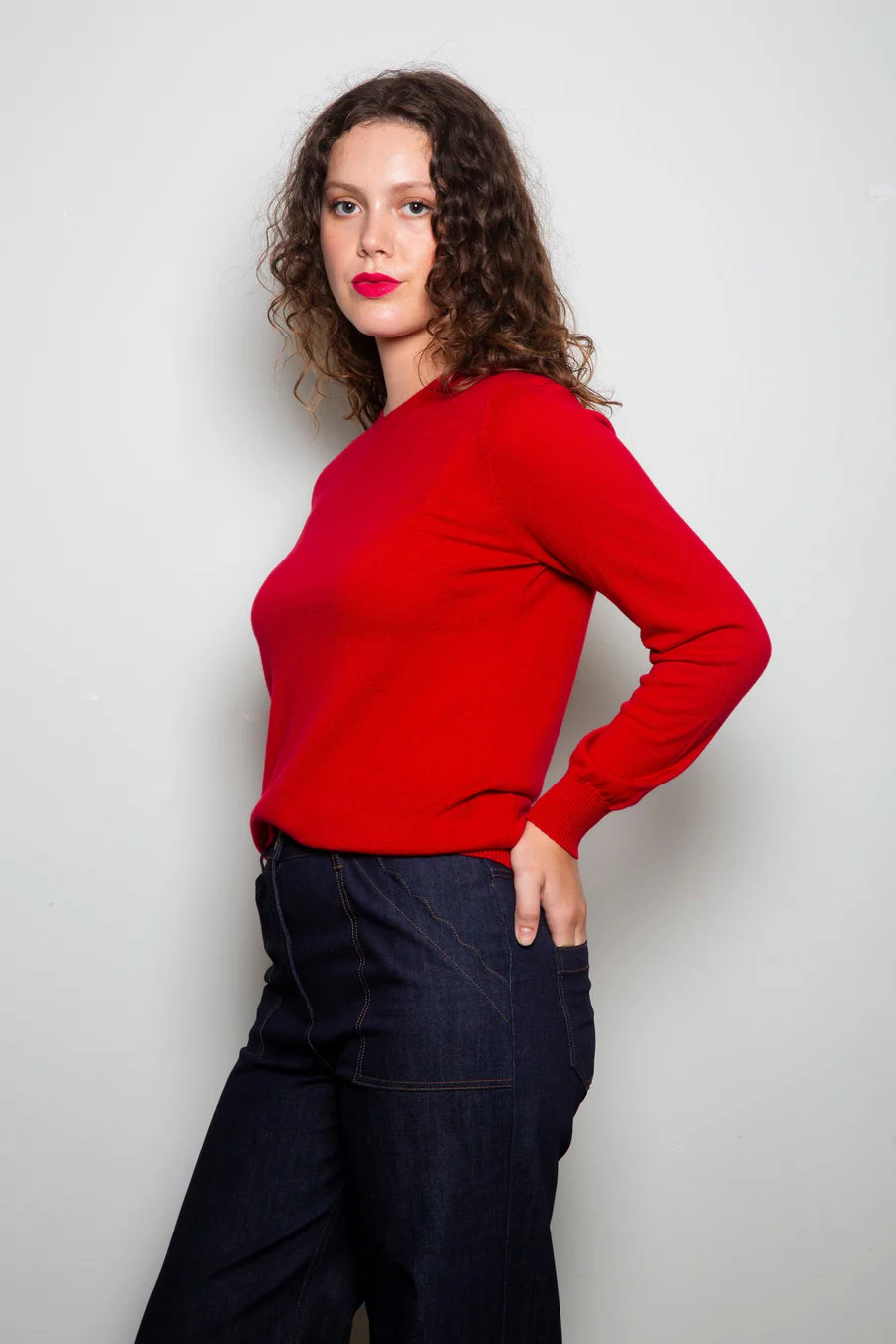 Dalston Kate Crew Sweater - Fire