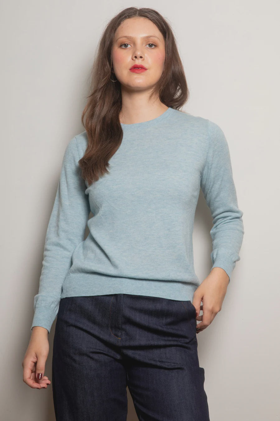 Dalston Kate Crew Sweater - Sea Spray
