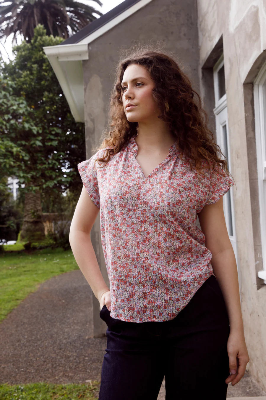 Dalston Esme Top - Floral Glitter