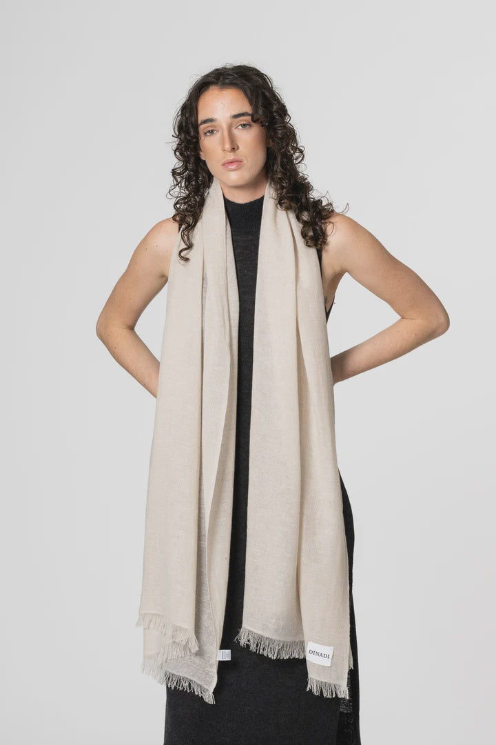 Dinadi Woven Scarf - Almond White