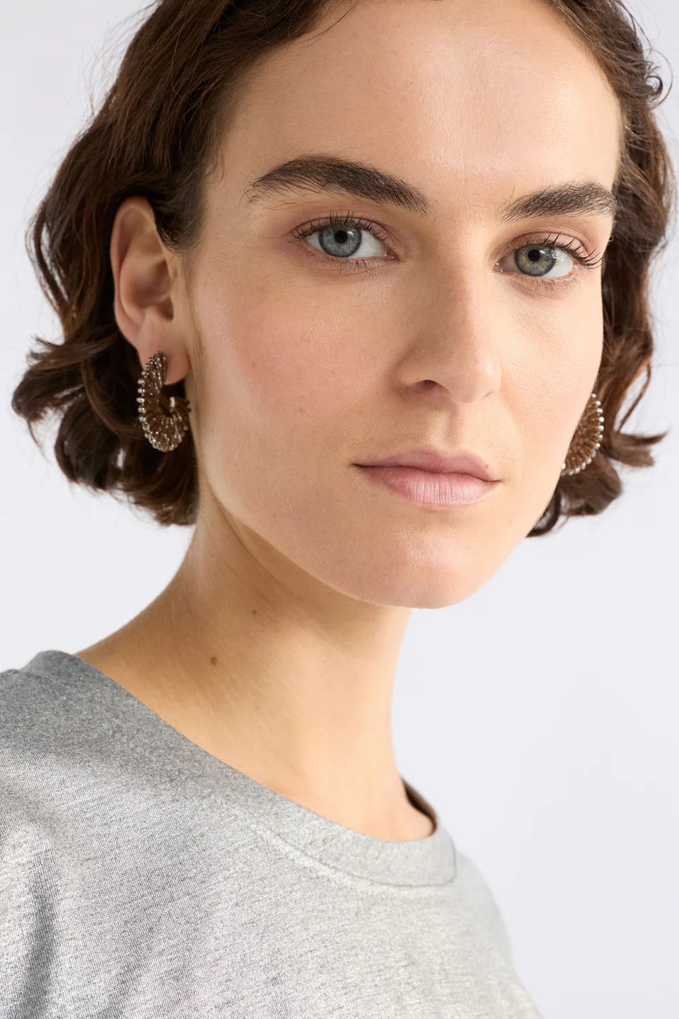 Elk Krusen Hoop Earring - Gunmetal