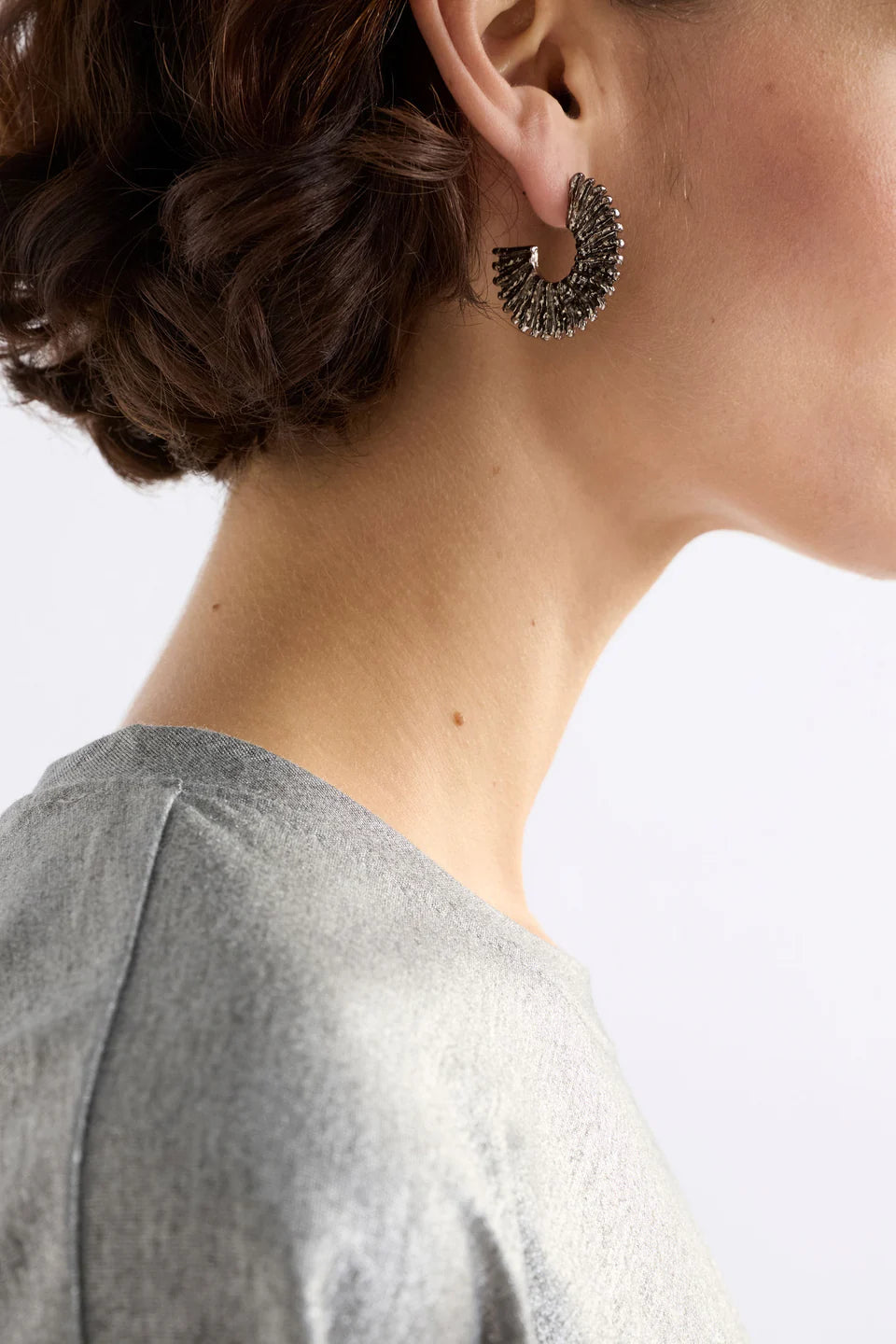 Elk Krusen Hoop Earring - Gunmetal