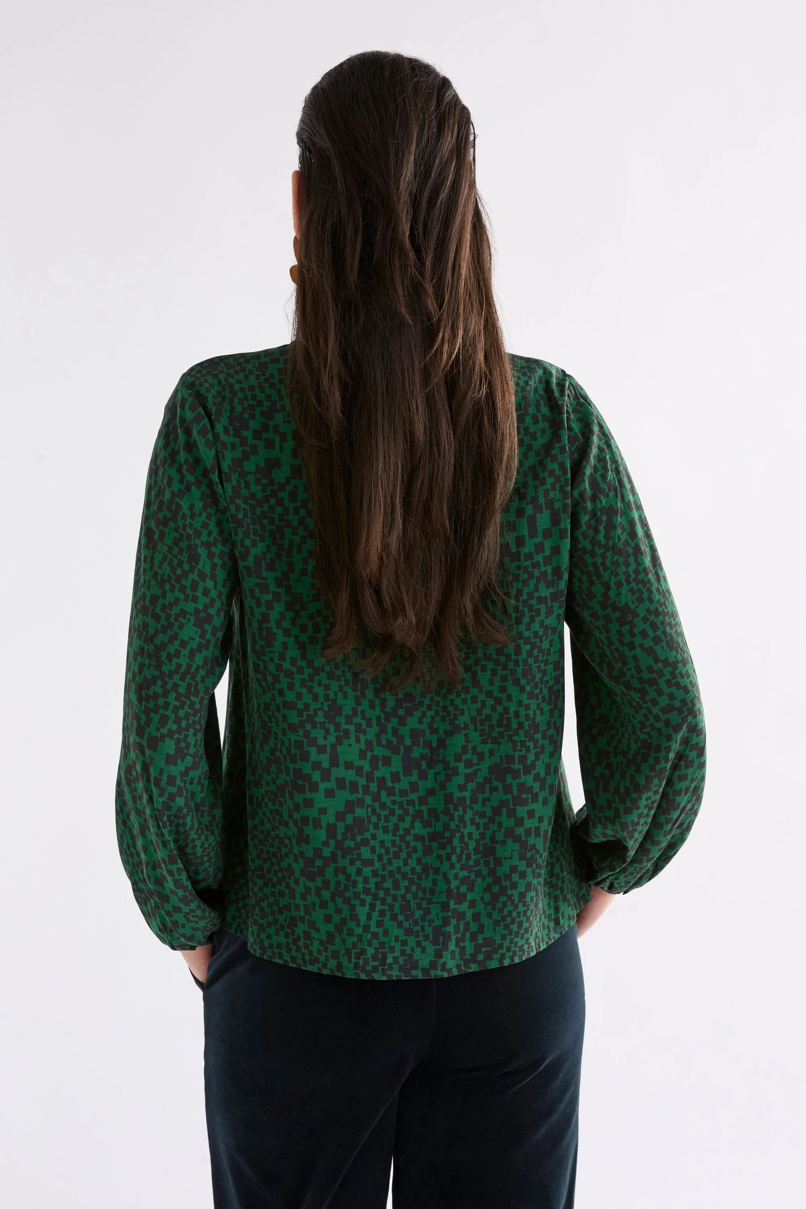 Elk Muraa Top - Green Sinda Print