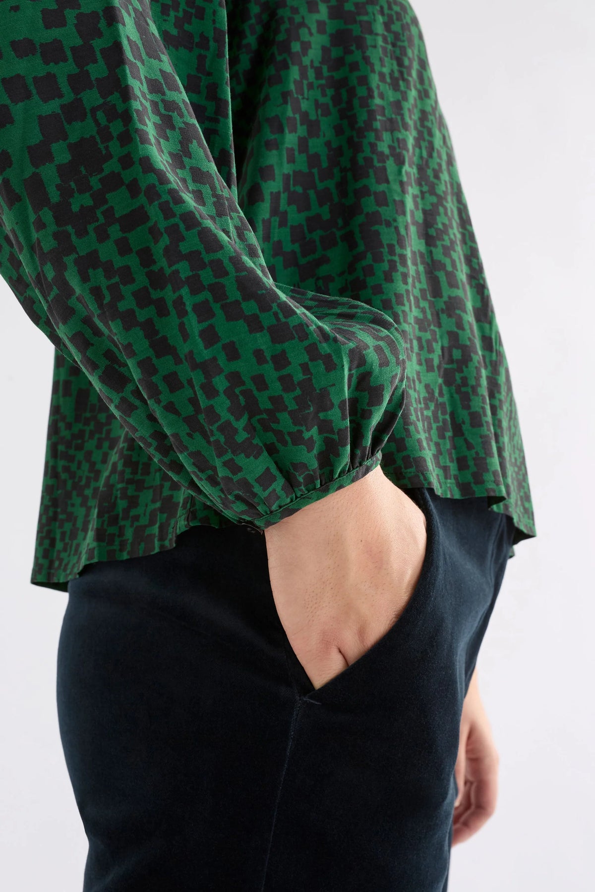 Elk Muraa Top - Green Sinda Print