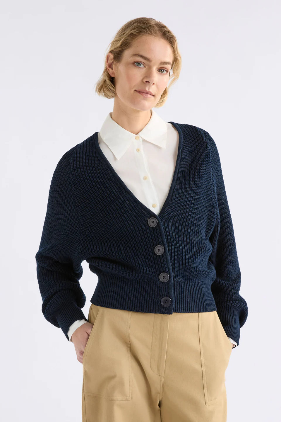 Elk Saari Cardigan - Bright Navy