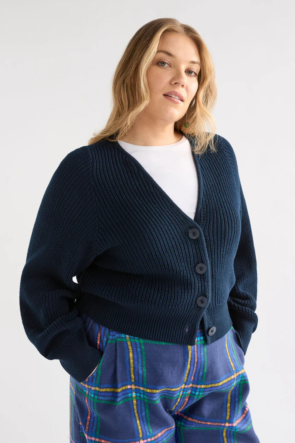 Elk Saari Cardigan - Bright Navy