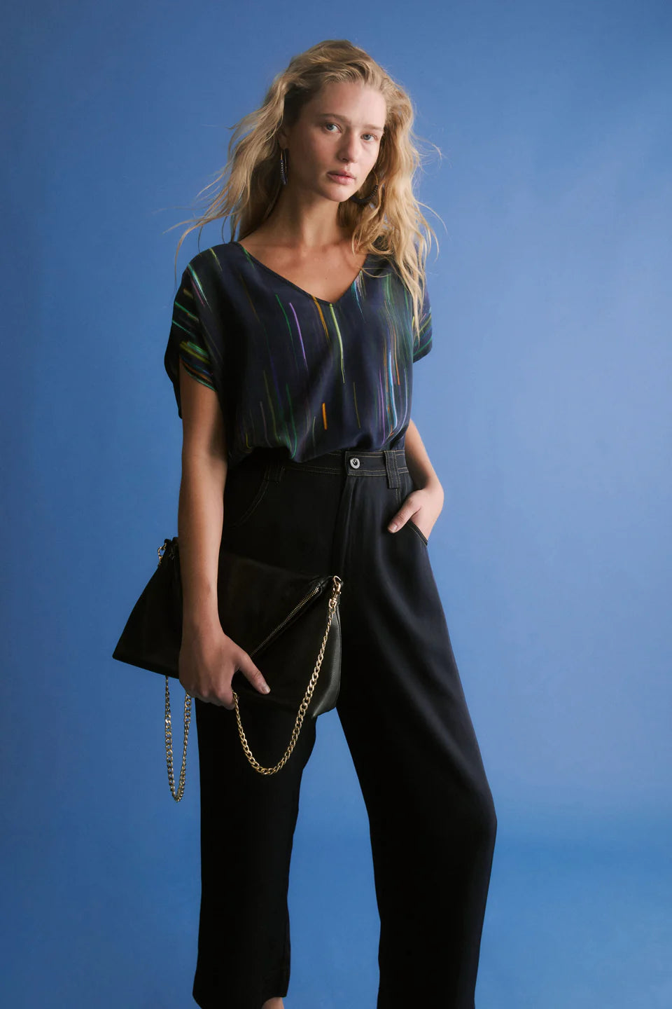 Elk Kayra V Neck Top - Alinea Print