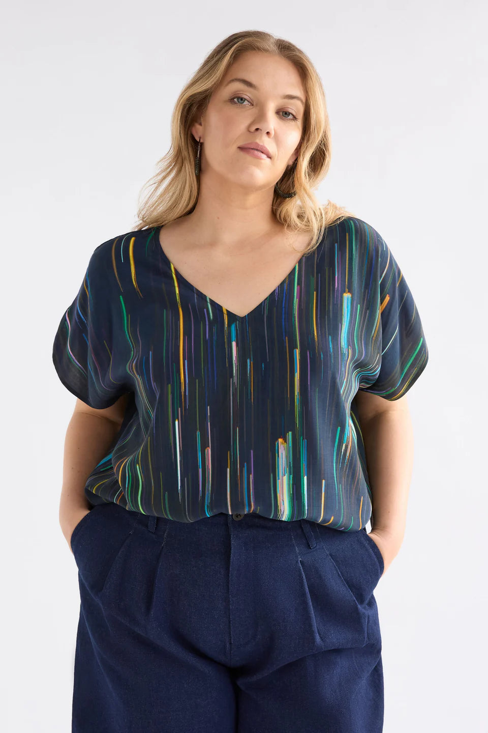 Elk Kayra V Neck Top - Alinea Print