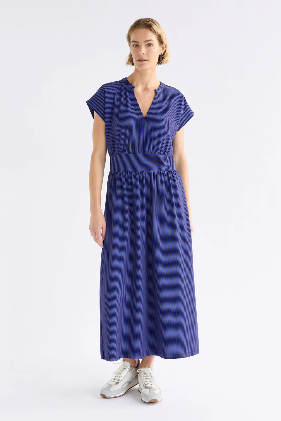 Elk Evve Dress - Chocolate / Cobalt