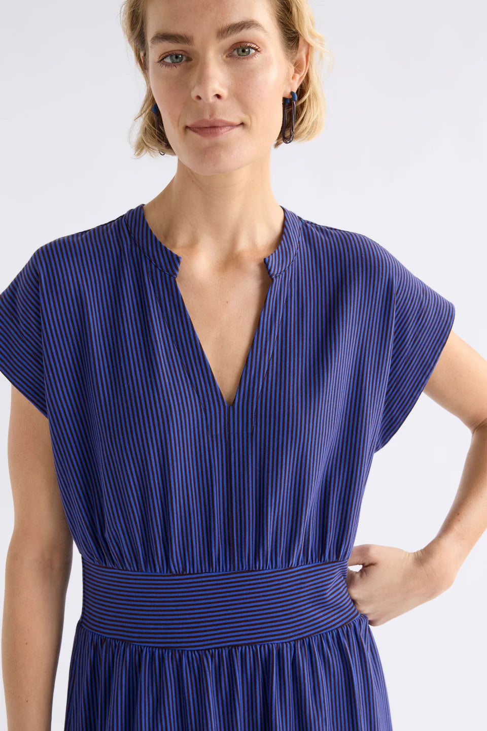 Elk Evve Dress - Chocolate / Cobalt