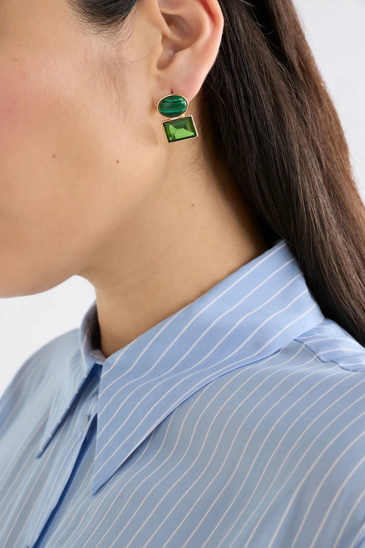 Elk Kempa Earring - Malachite Green