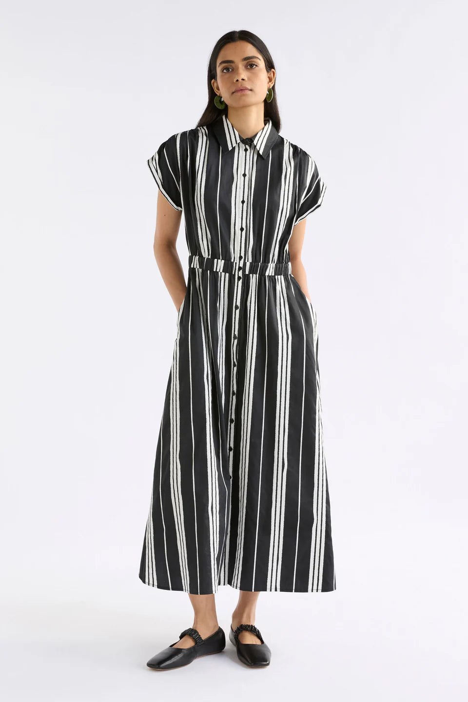 Elk Reza Shirt Dress - Fez Print Black
