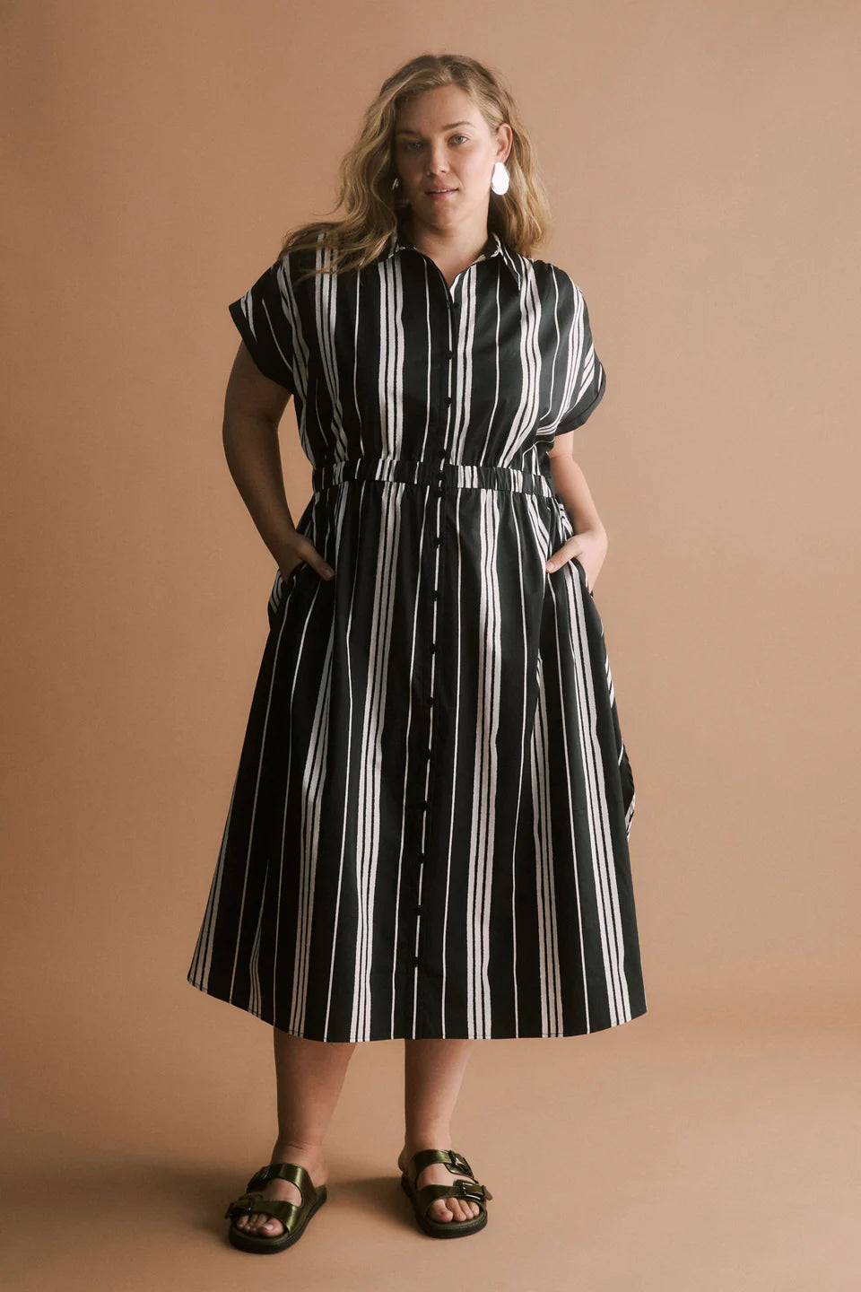 Elk Reza Shirt Dress - Fez Print Black