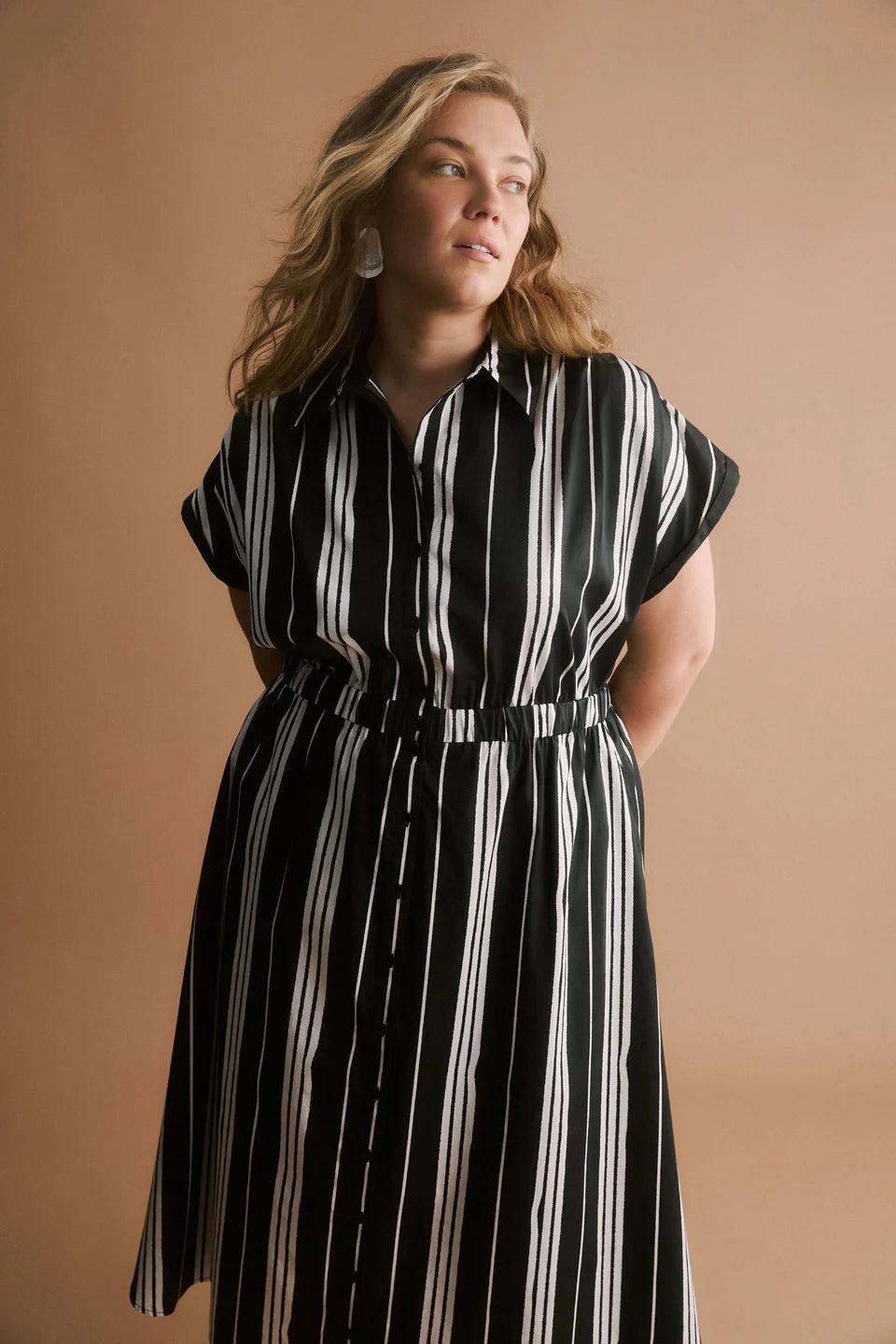 Elk Reza Shirt Dress - Fez Print Black