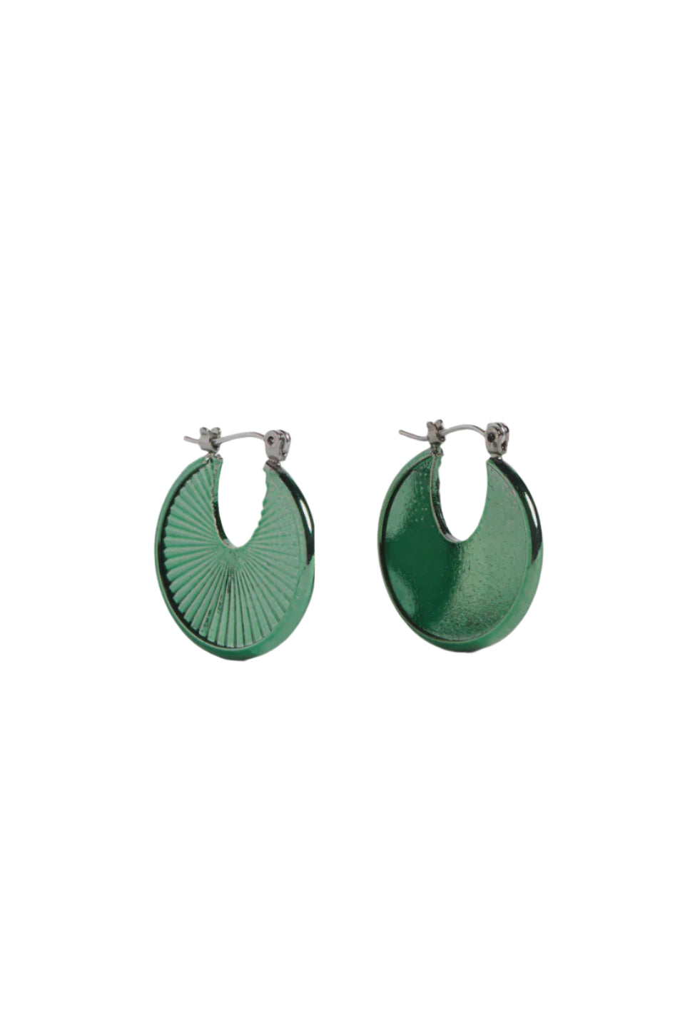 elk saku hoope earring milan green metallic