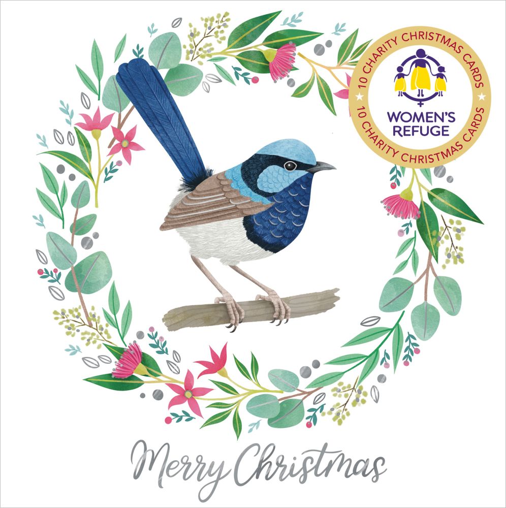 Women's Refuge Christmas Card 10 Pack - Fairy Wren