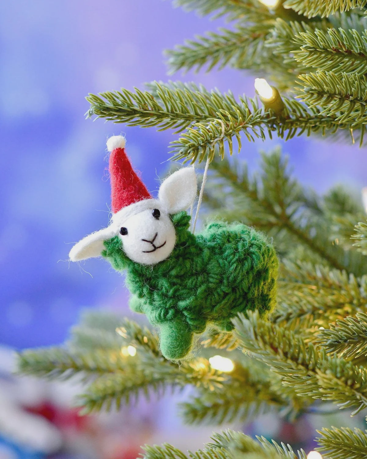 Felt Christmas Decoration - Green Sheep