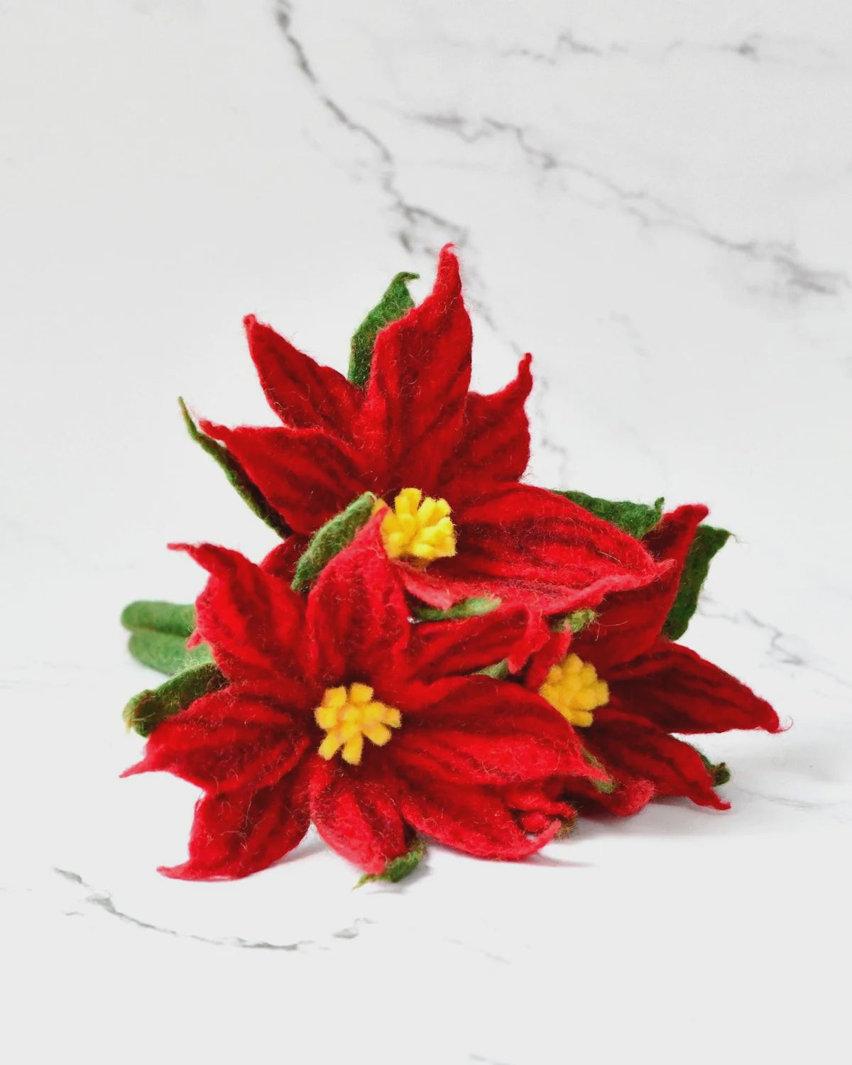 Felt Christmas Stem - Poinsettia