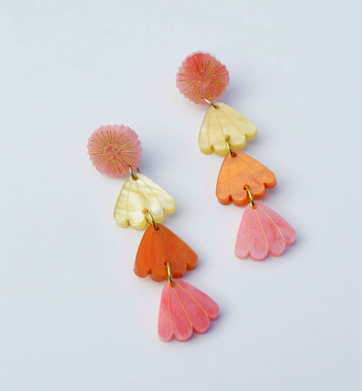 Hagen &amp; Co Sunbeam Earrings - Coral