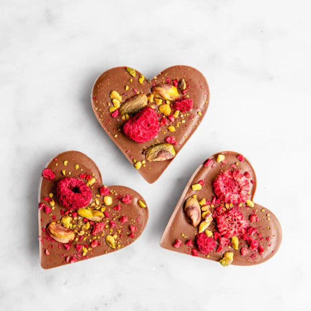House of Chocolate Pistachio & Raspberry Milk Chocolate Heart