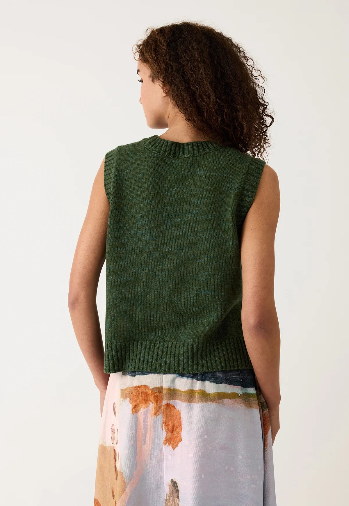 Nancybird Billie Cable Vest - Cypress Green