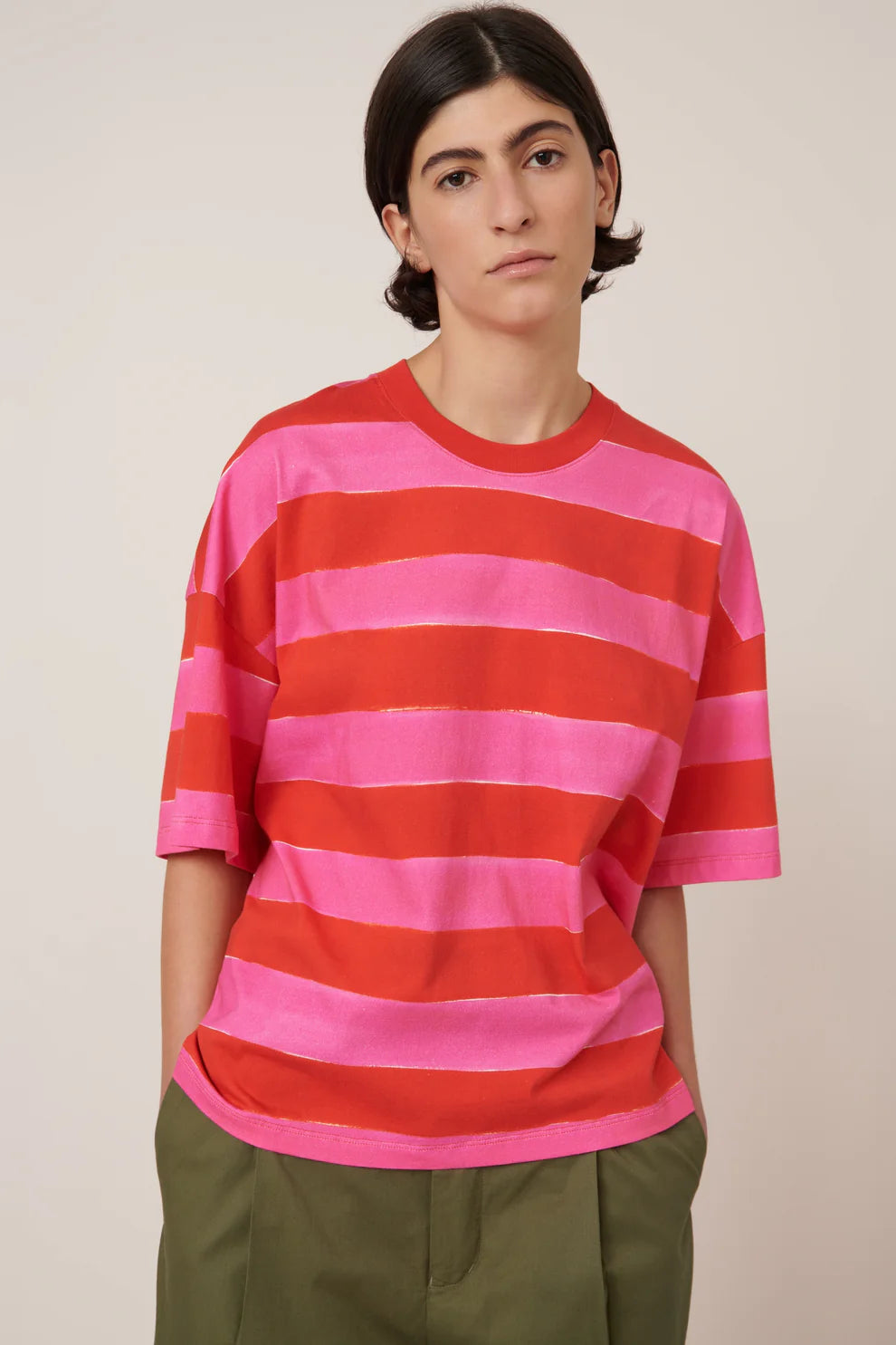 Kowtow Oversized Boxy Tee - Painted Stripe