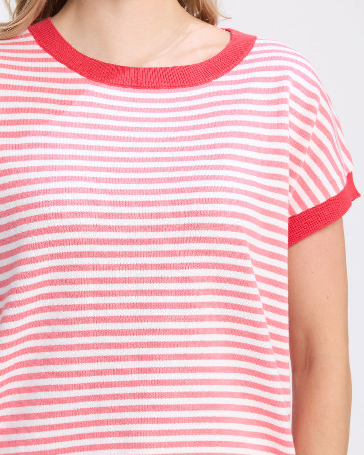 Stella and Gemma Laneway Top - Pink Stripe