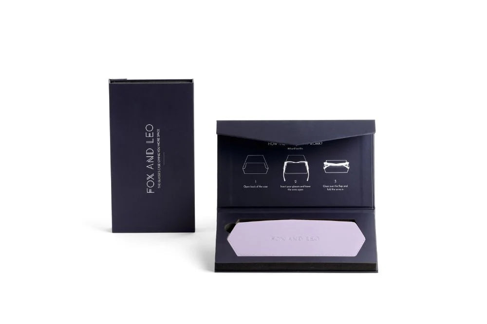 Fox and Leo Slimline Glasses Case - Lilac