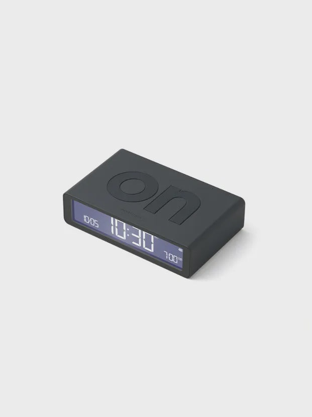 Lexon Flip Classic Alarm Clock - Dark Grey