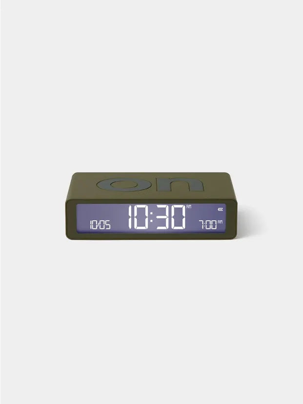 Lexon Flip Classic Alarm Clock - Khaki
