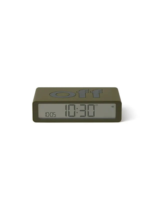 Lexon Flip Classic Alarm Clock - Khaki