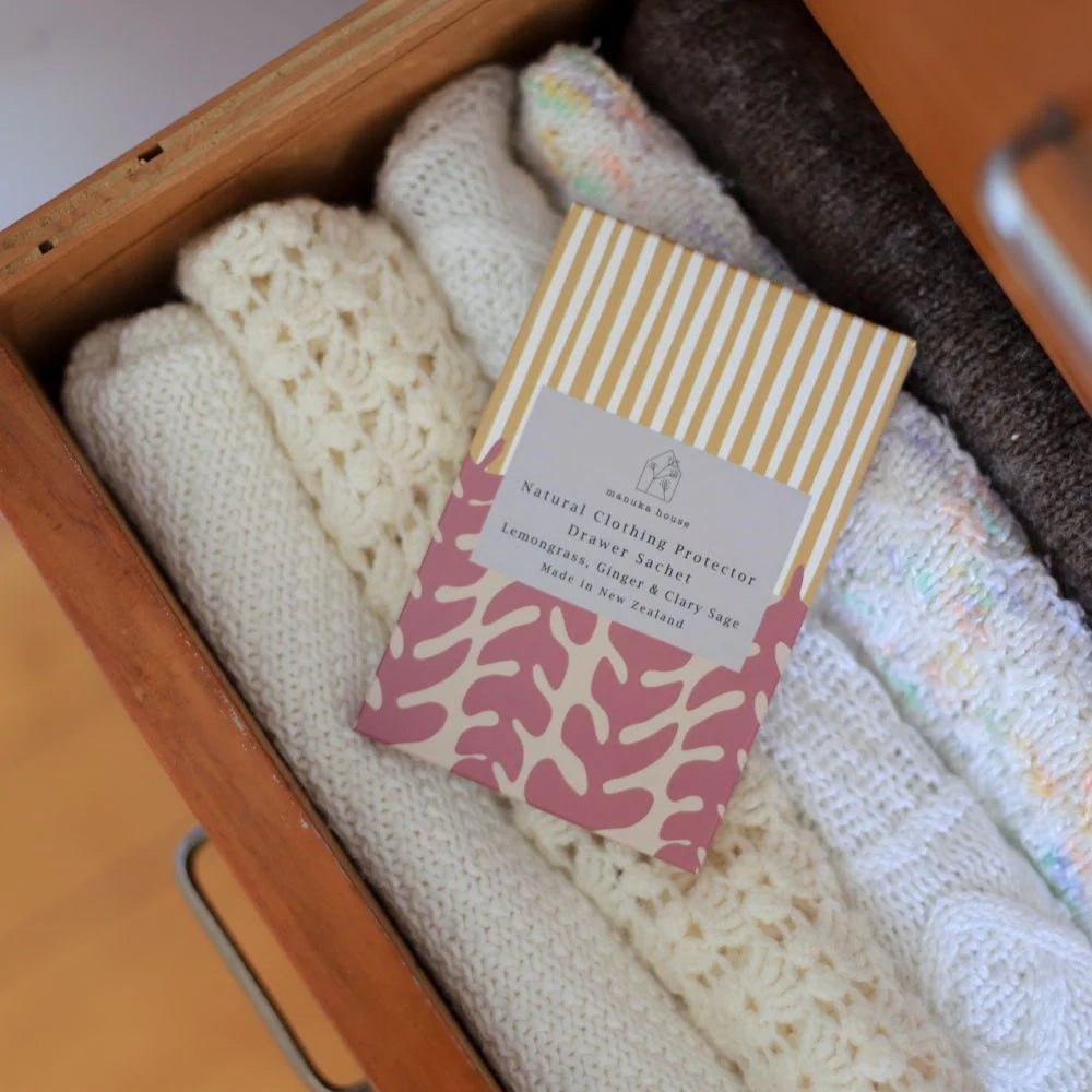 Manuka House Contemporary Drawer Sachet - Lemongrass, Ginger &amp; Clary Sage
