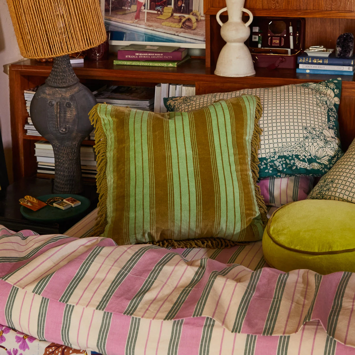 Sage and Clare Brigitte Cushion - Olive