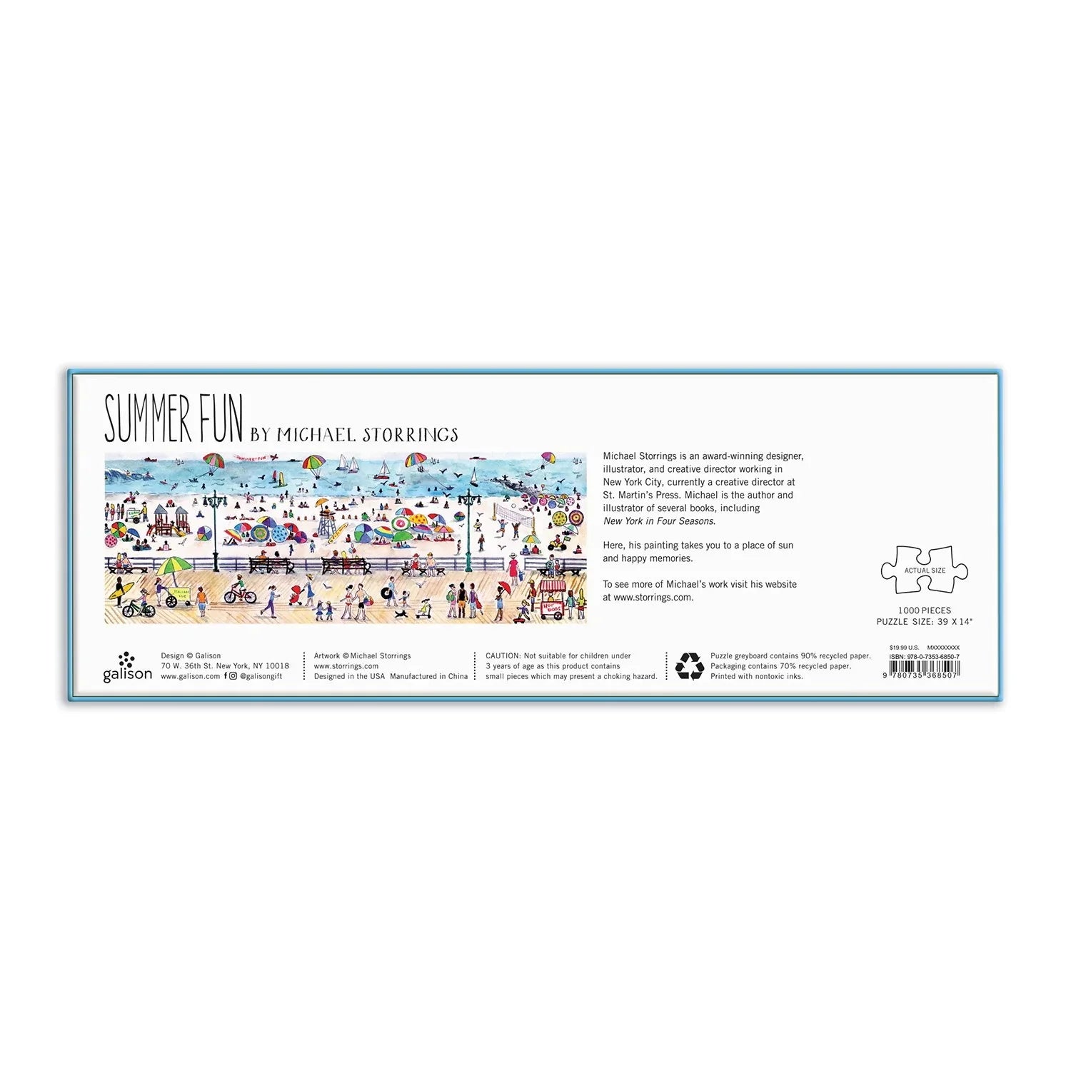 Galison Summer Fun Panoramic Puzzle 1000pc