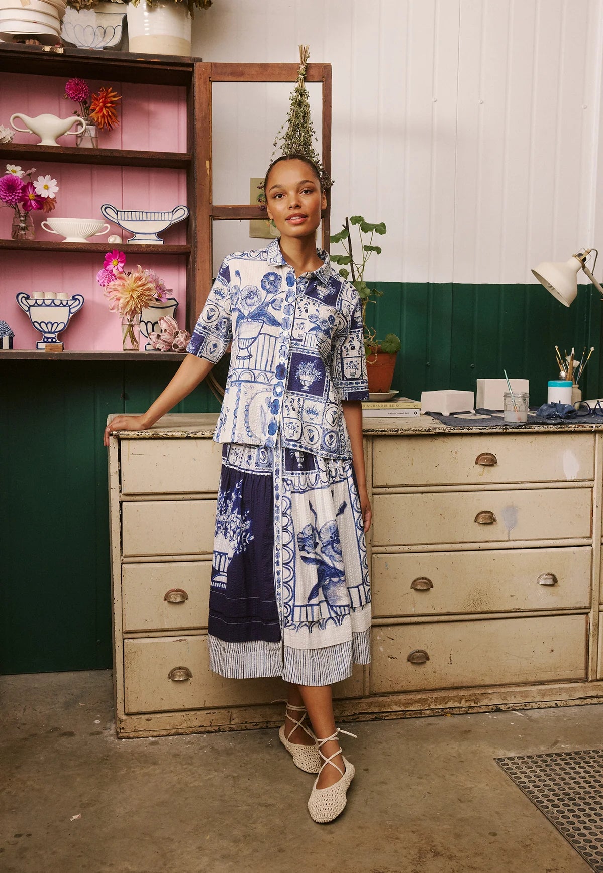 Nancybird Summer Shirt - Lyon Tile