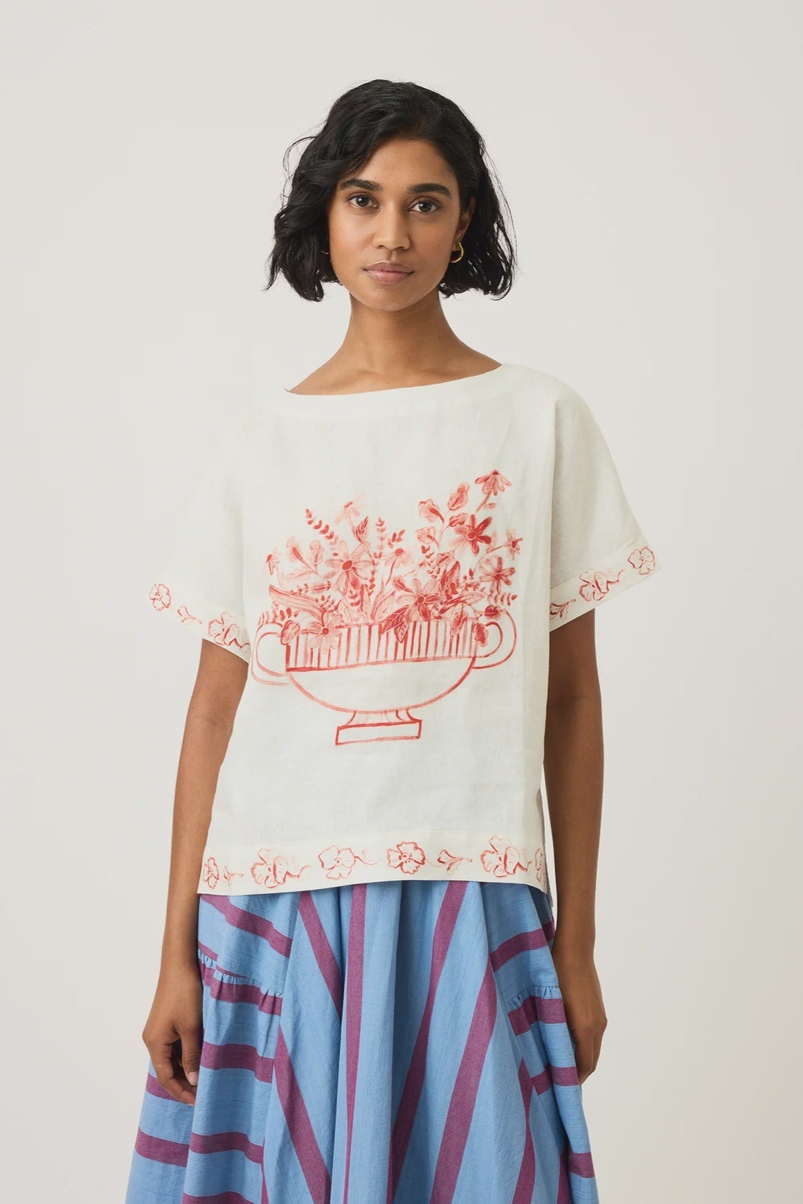 Nancybird Dolman Top - Red Vase