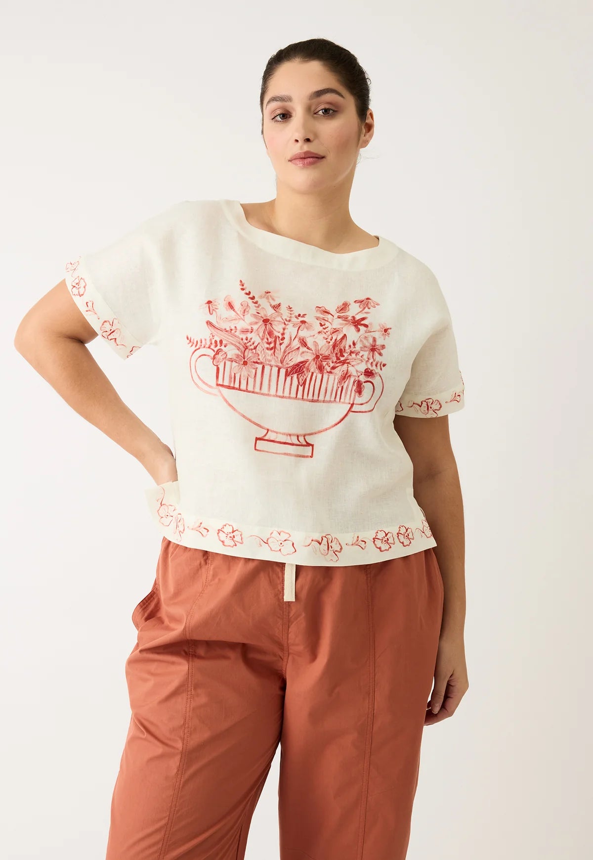 Nancybird Dolman Top - Red Vase