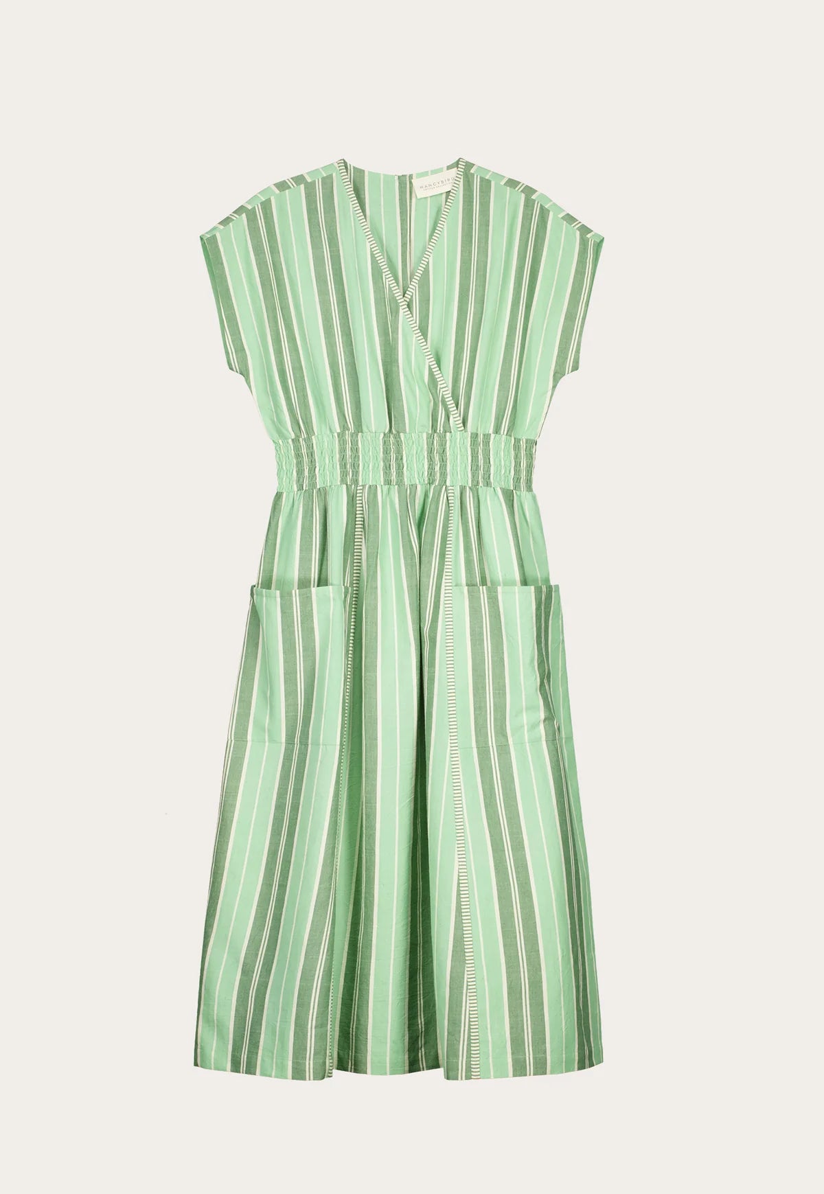 Nancybird Hana Wrap Dress - Green Stripe