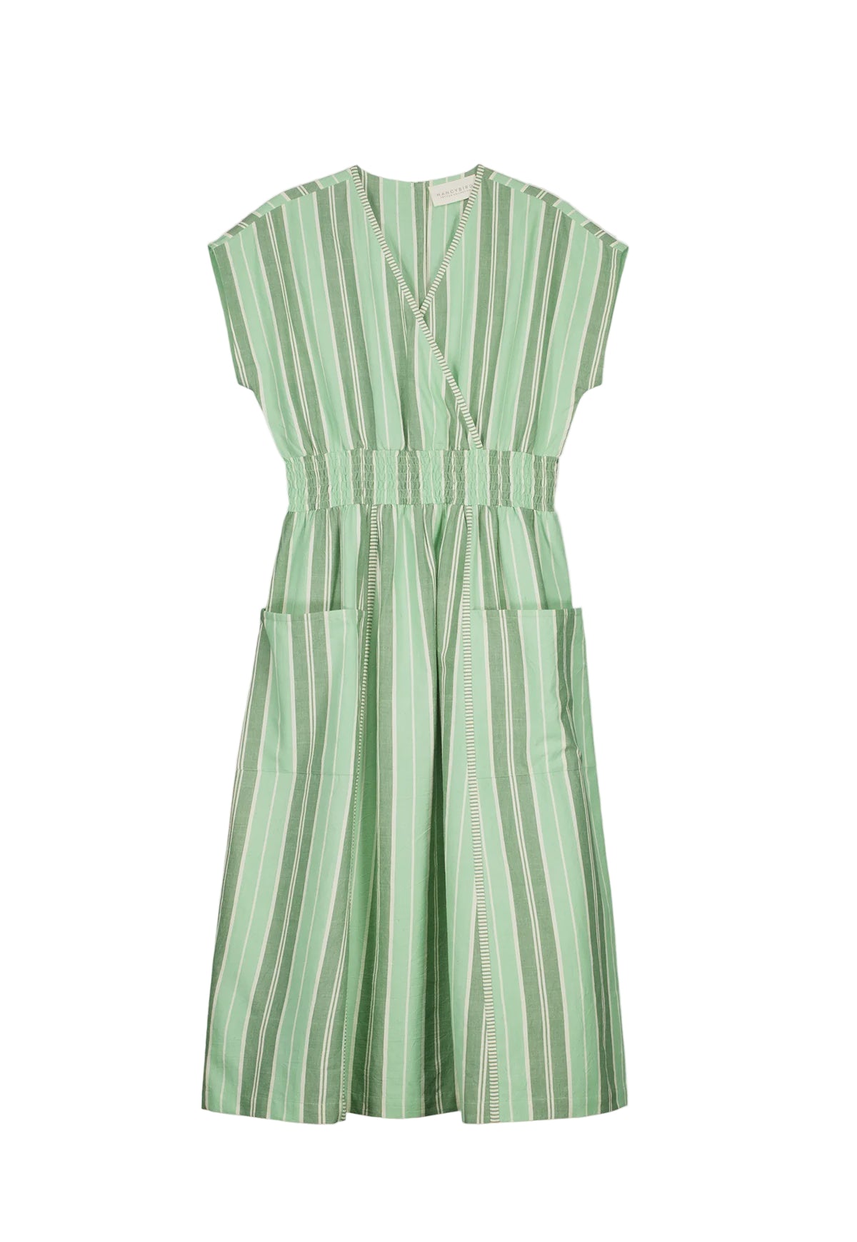Nancybird Hana Wrap Dress - Green Stripe