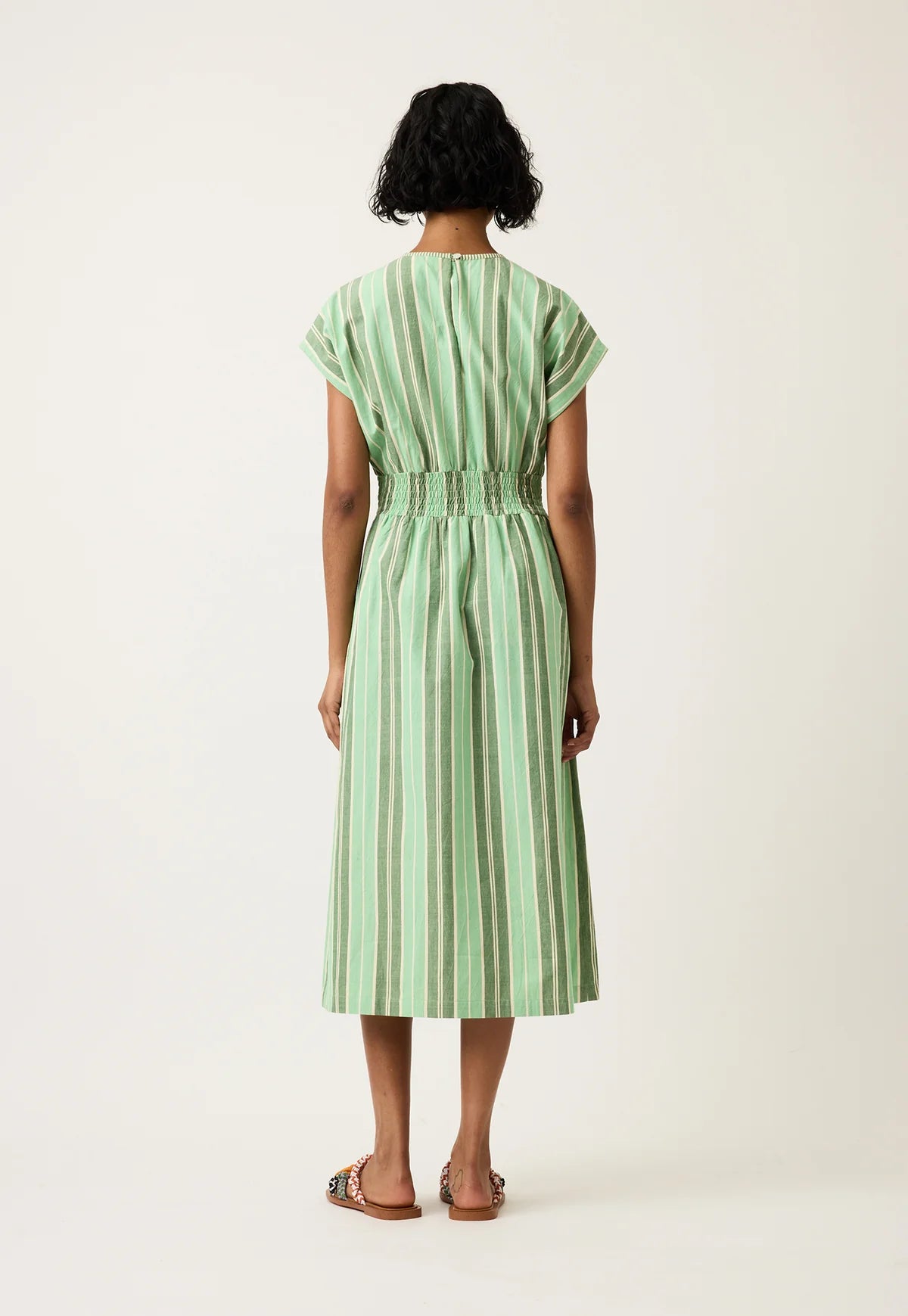 Nancybird Hana Wrap Dress - Green Stripe