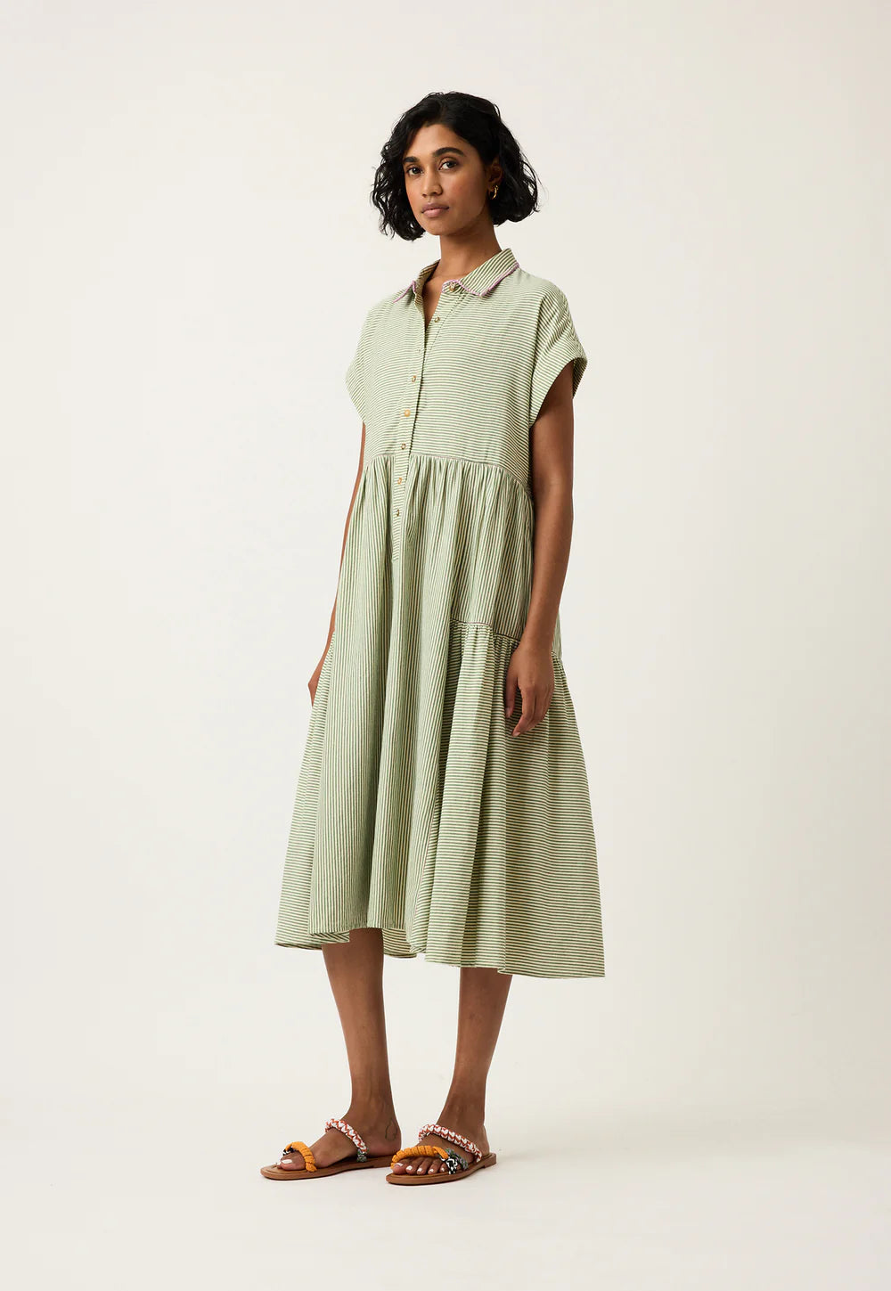 Nancybird Maja Dress -Green Stripe