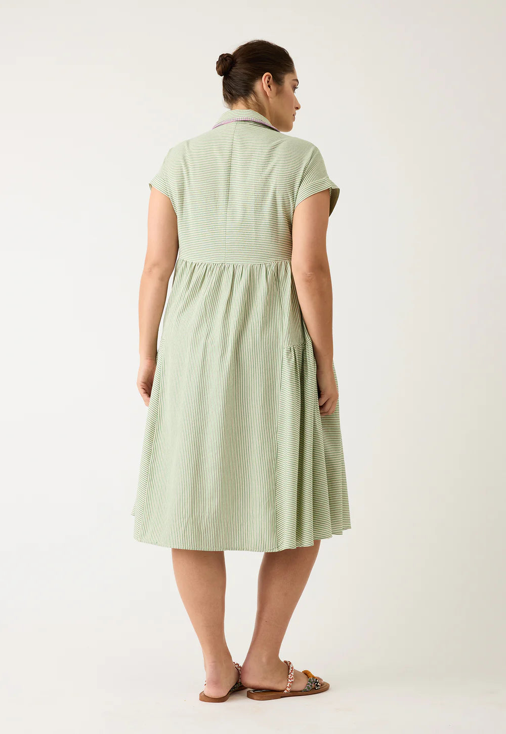 Nancybird Maja Dress -Green Stripe